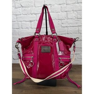 Y2K Coach Poppy Liquid Gloss Pink Patent Leather Shoulder Crossbody Bag Glam